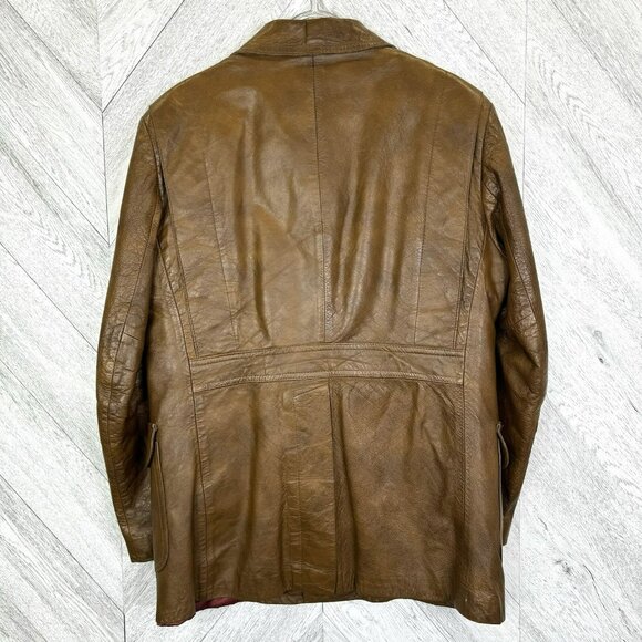 Vintage Marquis of London Leather Jacket Coat Mens Size Large Hipster 70s - Picture 4 of 8